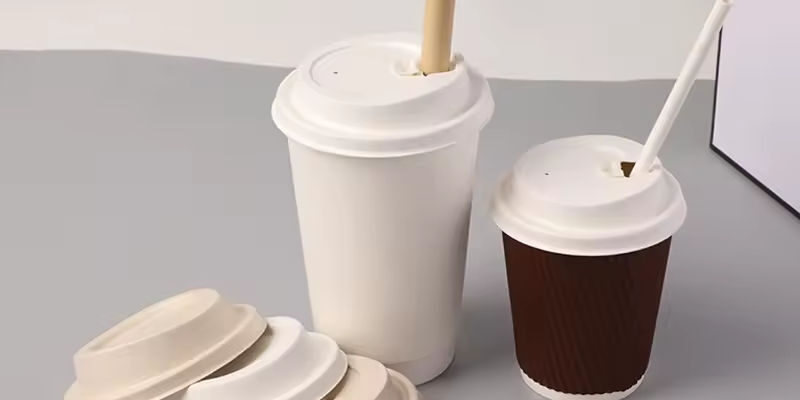 Biodegradable paper cup lid for coffee and tea cups
