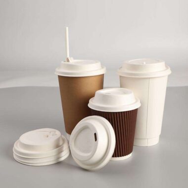 Biodegradable paper cup lid for coffee and tea cups