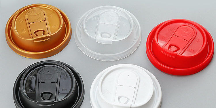 Multifunctional disposable plastic cup lid for coffee and milk tea