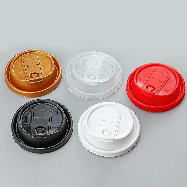 Multifunctional disposable plastic cup lid for coffee and milk tea