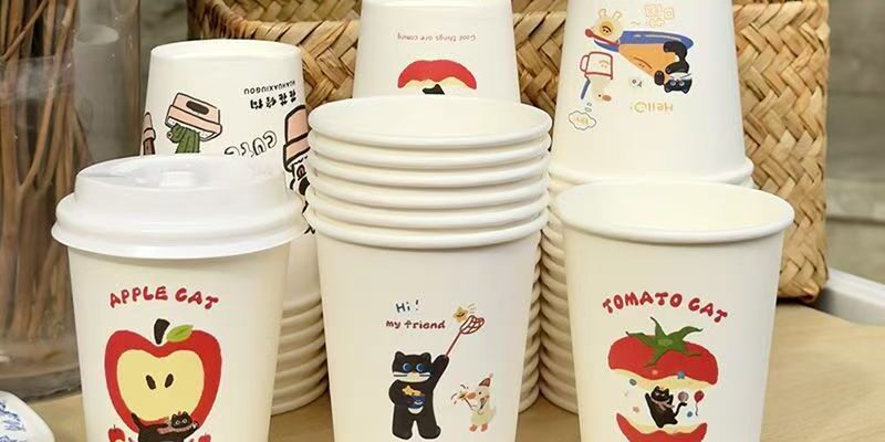 Household food grade paper coffee and tea cups for hot drinks