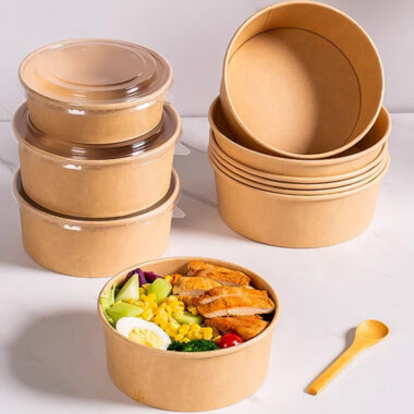 Oil and water resistant paper food bowl for takeaway
