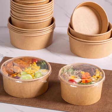 Oil and water resistant paper food bowl for takeaway