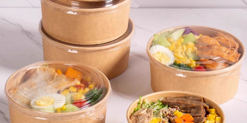 Oil and water resistant paper food bowl for takeaway