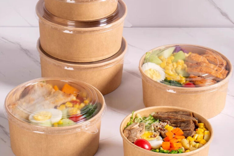 Oil and water resistant paper food bowl for takeaway