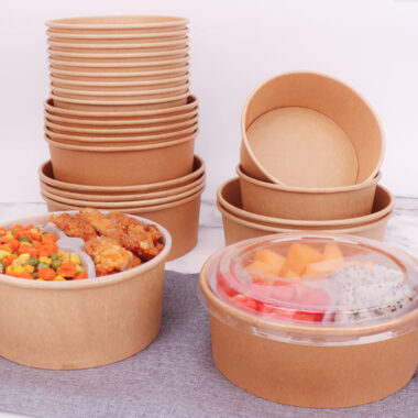 Oil and water resistant paper food bowl for takeaway