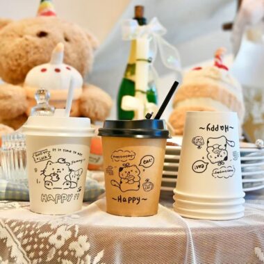 Premium food grade cute paper coffee cups for coffee and tea