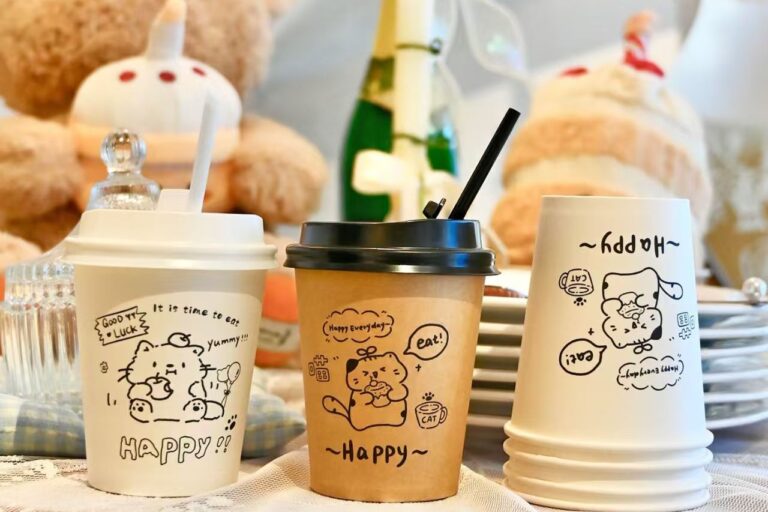 Premium food grade cute paper coffee cups for coffee and tea