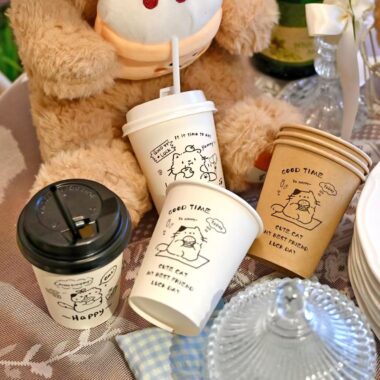 Premium food grade cute paper coffee cups for coffee and tea