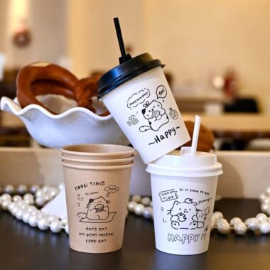 Premium food grade cute paper coffee cups for coffee and tea