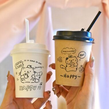 Premium food grade cute paper coffee cups for coffee and tea