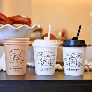 Premium food grade cute paper coffee cups for coffee and tea