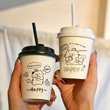 Premium food grade cute paper coffee cups for coffee and tea